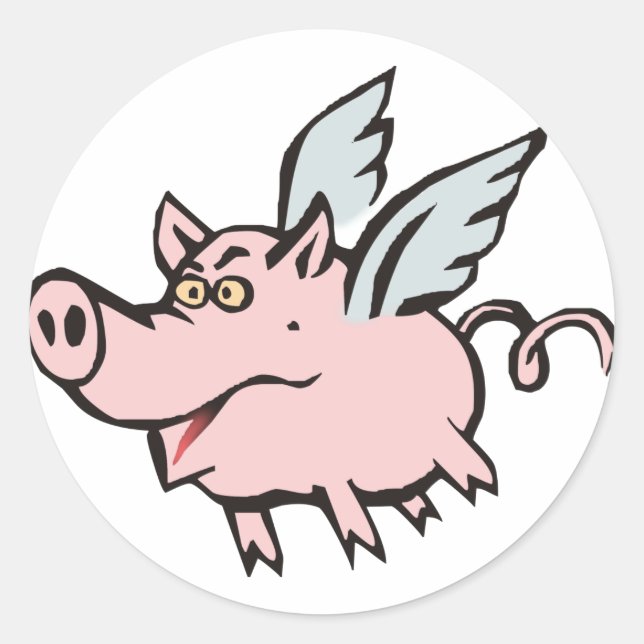 Adesivo porco voador porca flying pig hog (Frente)