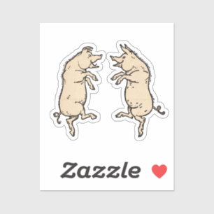 Adesivo Porcos Antigos para Dançar: Whimsical Vintage Pigg