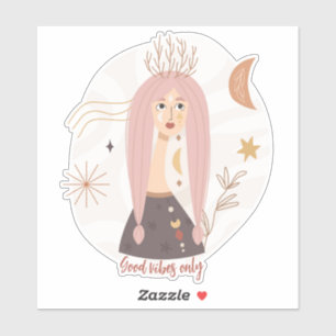 Adesivo Porcos cor-de-rosa flores boho mulheres flores afi