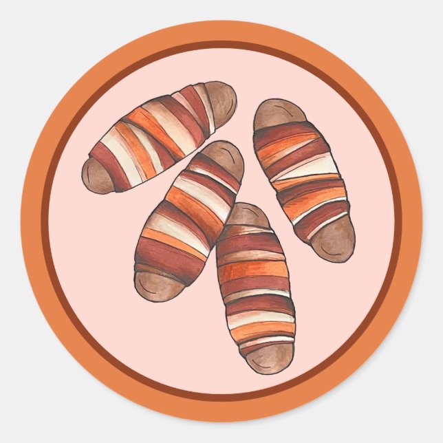 Adesivo Porcos em cobertores Bacon Sausage Comida britânic (Frente)