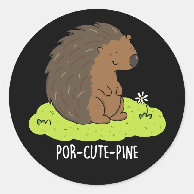 Adesivo Porcupine Engraçado Porcupine Escuro BG (Frente)