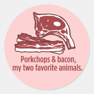 Adesivo Porkchops & bacon, meus dois animais favoritos