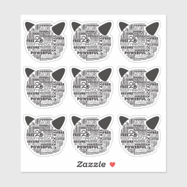 Adesivo Porque adoro os vinil-Stickers do 25 do FreeBSD (Folha)