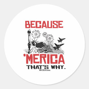 Adesivo Porque 'Merica, é por isso