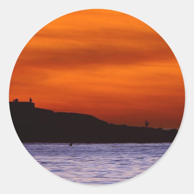Adesivo Pôrs do sol La Jolla Beaches Nuvens Laranja (Frente)