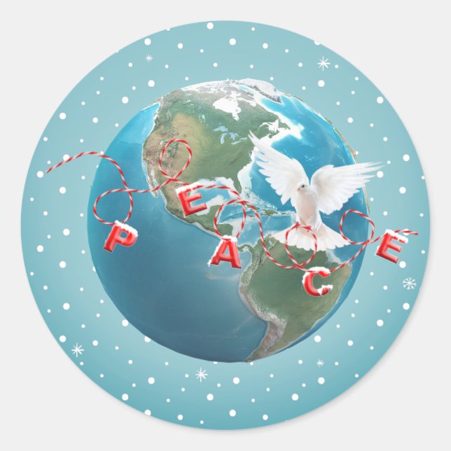 Adesivo Porta branca com texto de PAZ (Frente)