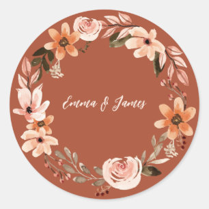 Adesivo Porta copos Personalizada Floral de Boho Watercolo