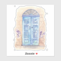 Porta de arte de aquarela azul
