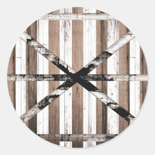Adesivo Porta de Celeiro Rústica Multi Madeira Branco e Ma