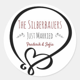 Adesivo Porta do coração, Recem casados, Nome do Casal