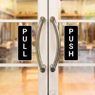 Adesivo Porta Preta e Branca Personalizada Push Pull