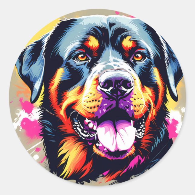 Adesivo Portait Dog Rottweiler (Frente)