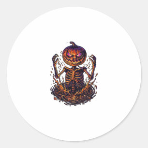 Adesivo Portal de Chamas Mágicas de Abóbora de Halloween E