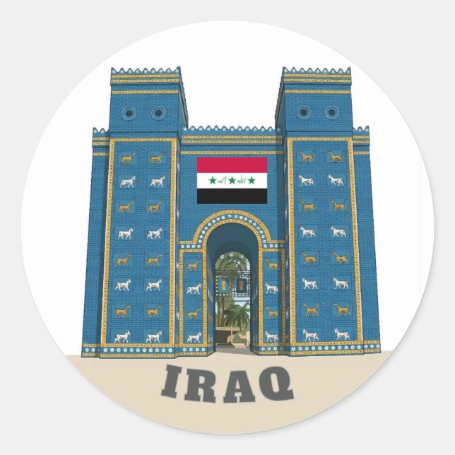 Adesivo Portão de Ishtar Iraque Monumentos (Frente)