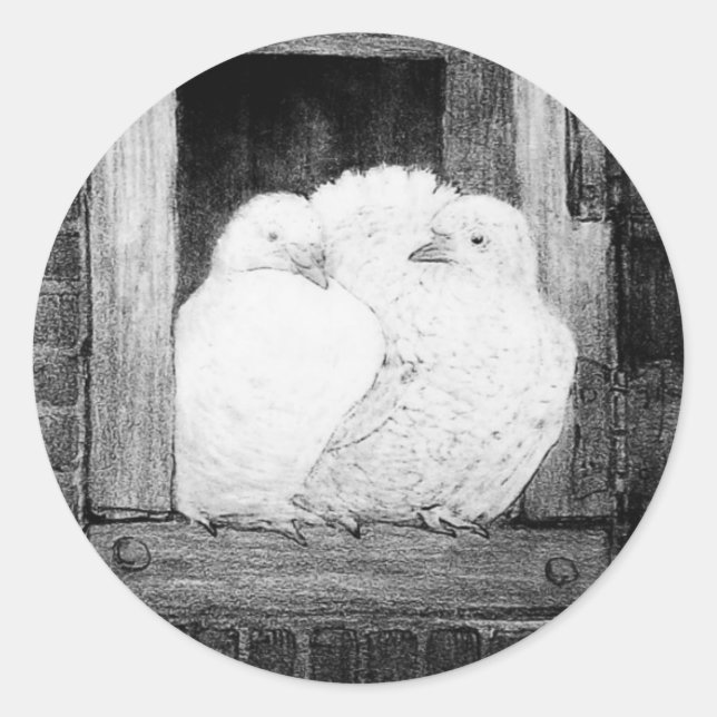 Adesivo PORTAS BRANCAS NA JANELA preto e branco (Frente)