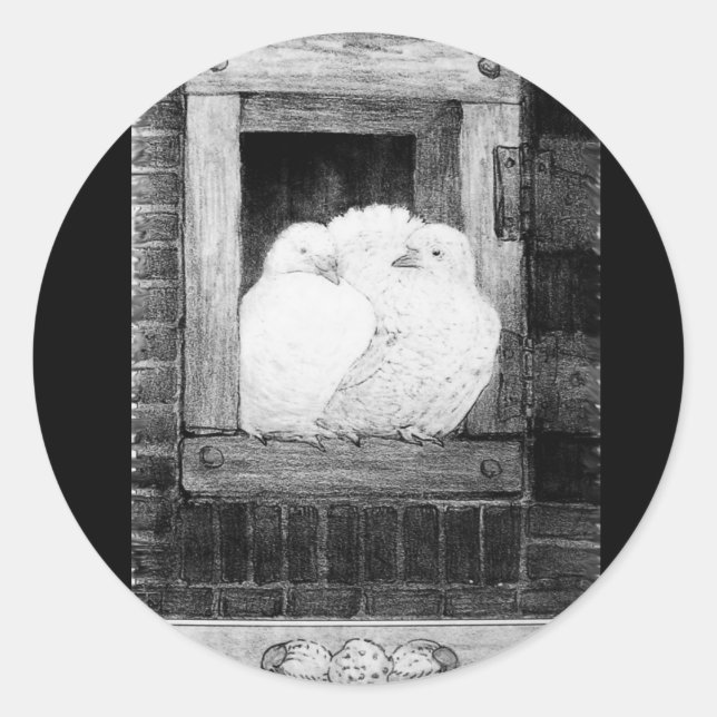 Adesivo PORTAS BRANCAS NA JANELA preto e branco (Frente)