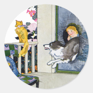 Adesivo Portas de Tela Cachorros para Obter Gato