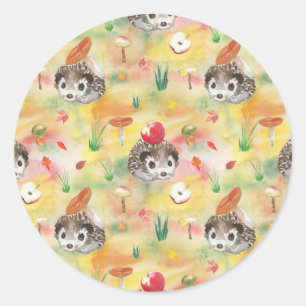 Adesivo Porte aquoso com cogumelos e maçã