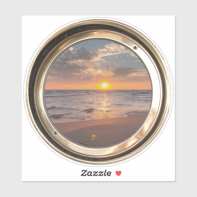 Adesivo porthole with sunset (Folha)