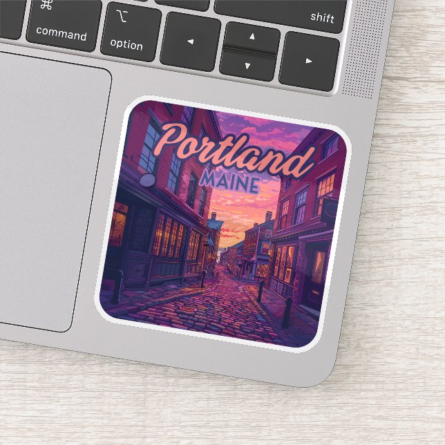 Adesivo Portland Maine Old Port Cobblestone Vintage (Detalhe)