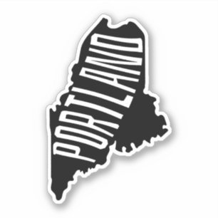 Adesivo Portland, Maine State Outline - Viagem dos EUA