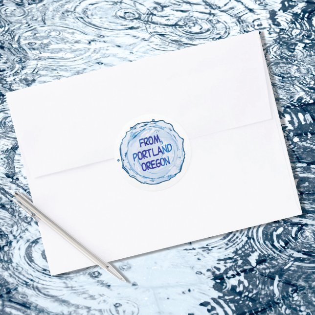 Adesivo Portland Oregon Water Splash (Criador carregado)