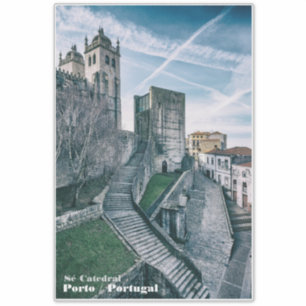 Adesivo Porto, Portugal Catedral e Câmara Municipal Antiga
