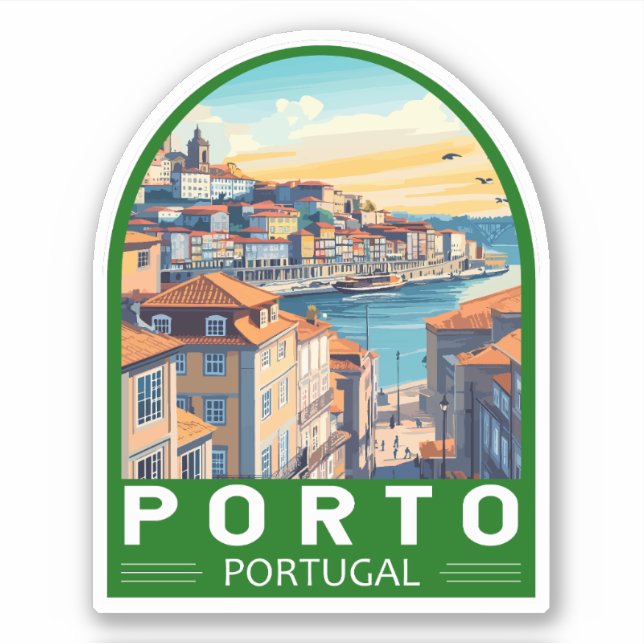 Adesivo Porto Portugal Viagem Art Emblem (Frente)