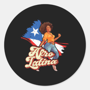 Adesivo Porto Rico Afro Latina Boricua Bandeira Dançando