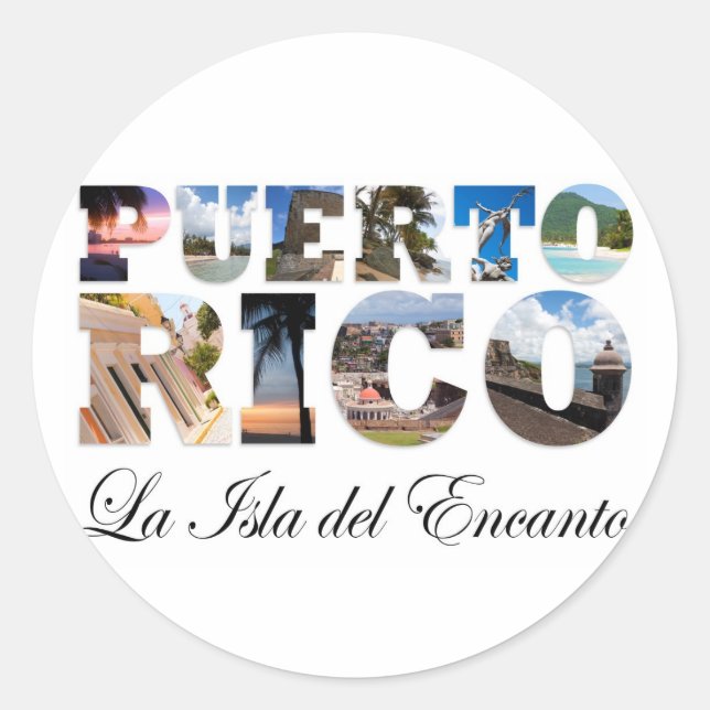 Adesivo Porto Rico La Isla Del Encanto Montage (Frente)