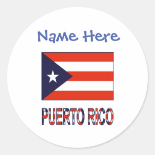 Adesivo Porto Rico Porto Rico Bandeira Personalização Azul