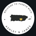 Adesivo Porto Rico Wedding Sticker for Box, Bag<br><div class="desc">Use este adesivo para rotular as bolsas de boas-vindas ou as caixas de tratamento para seus convidados fora do hotel da cidade,  e bem-vindos a Porto Rico!</div>