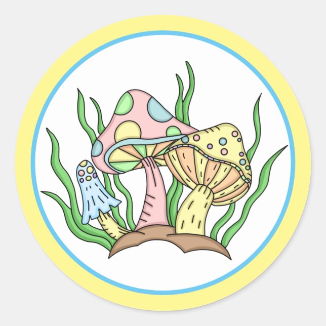 Adesivo Portobello Mushroom Cute Pastel (Frente)