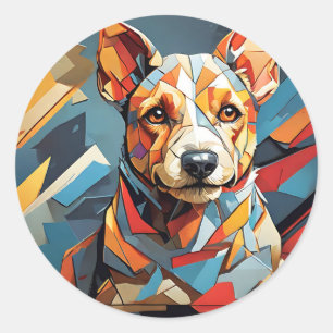 Adesivo Portraítico Cubist Terrier Dog