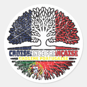 Adesivo Portugal Portugal Francês França Árvore Bandeira