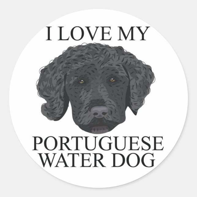 Adesivo PORTUGUÊS WATER DOG Love! (Frente)