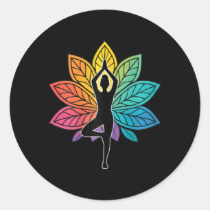 Adesivo Pose de Yoga Chakra Árvore Silhueta Lótus Lança Me