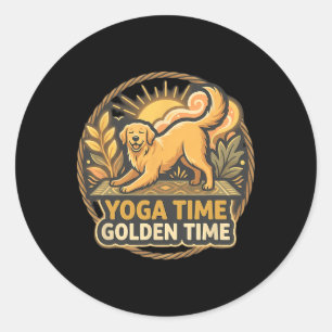 Adesivo Pose de Yoga Golden Retriever Yoga