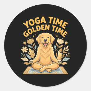 Adesivo Pose de Yoga Golden Retriever Yoga _1