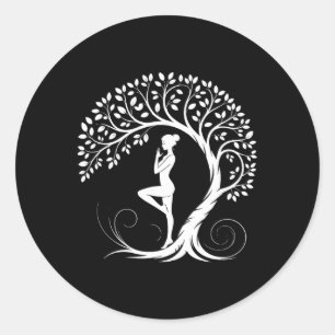Adesivo Pose de Yoga Meditação Namaste Budismo Árvore