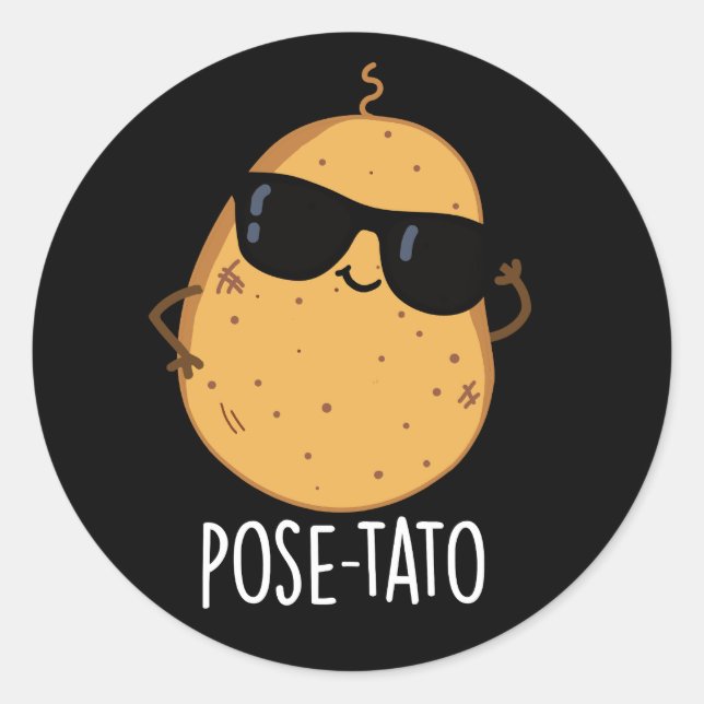 Adesivo Pose-tato Piada de Batata Engraçada Fundo Escuro (Frente)