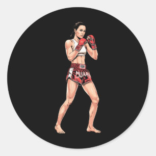 Adesivo Posição de Kickboxing Boxe Tailandês Um Lutador de