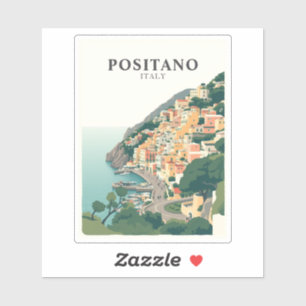 Adesivo Positano, Itália Cidade Vintage 
