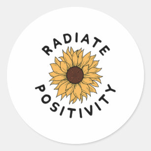 Adesivo Positividade Mensagem Positiva de Girassol Kindne