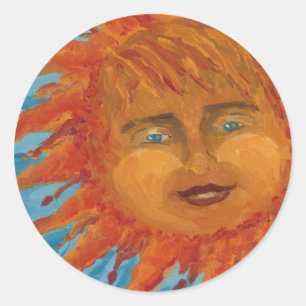 Adesivo Positivo, Sun alaranjado de sorriso da pintura