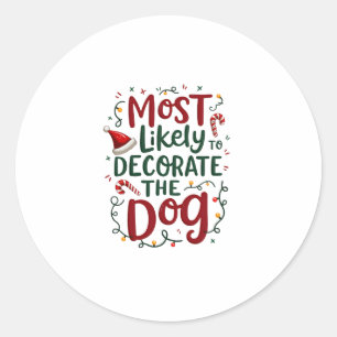Adesivo Possível Decoração De Natal Família De Cães Xmas