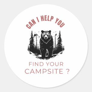 Adesivo Posso Ajudá-Lo A Encontrar O Seu Campsite? - Urso
