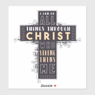 Adesivo Posso Fazer Tudo Através De Jesus Cristo Que Estr