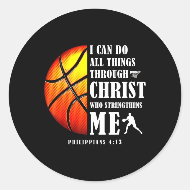 Adesivo Posso Fazer Tudo Através Do Cristo Christian Baske (Frente)