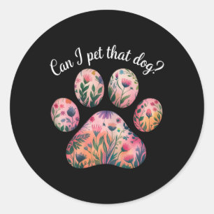 Adesivo Posso Pôr A Pasta Floral Do Cão Para A Qual É Impr